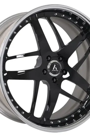 Trusted Brand 26" Artis Forged Wheels Bavaria Gloss Black Face with Chrome Lip Rims